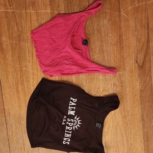 Pink and Brown Tank Tops
